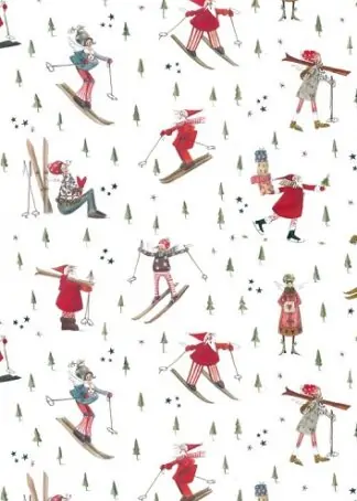 Winterweihnachtssport - Baumwollstoff