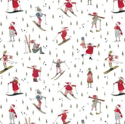 Winterweihnachtssport - Baumwollstoff