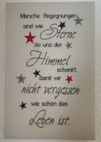 Begegnungen sind wie Sterne - Stickanleitung