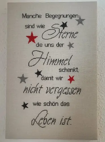 Begegnungen sind wie Sterne - Stickanleitung