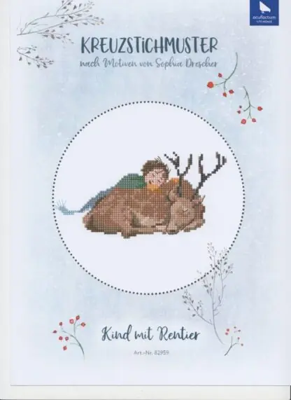 Kind mit Rentier - Stickanleitung