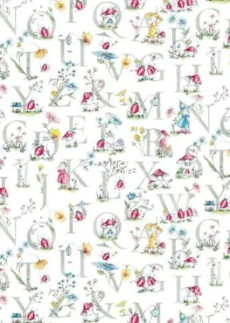 Wiesenfest Alphabet - Baumwollstoff