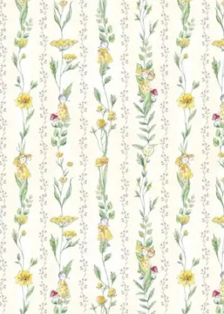 Blumenkinder und Ranken - Baumwollstoff
