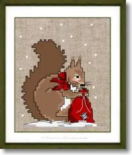 Kleines Eichhörnchen zu Weihnachten - Stickpackung
