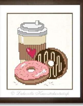 Kaffeebecher und Donuts - Stickpackung