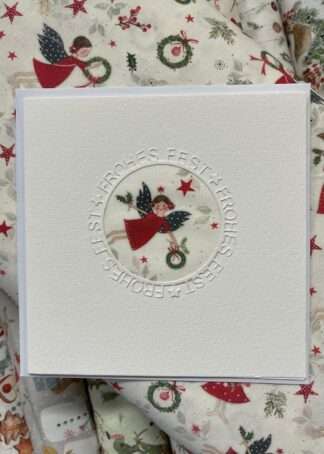 Weihnachtsengel, rot - fertige PP-Karte