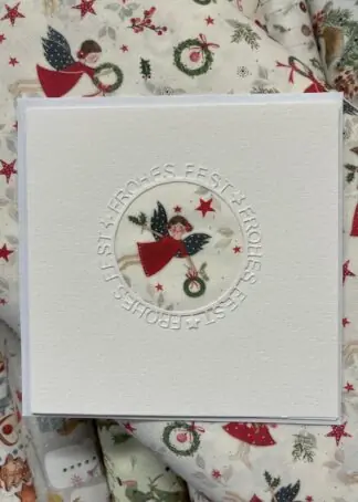 Weihnachtsengel, rot - fertige PP-Karte