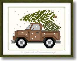 Oldielaster mit Weihnachtsbäumen - Stickpackung