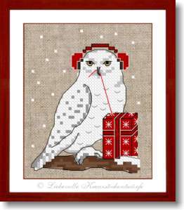 Schneeeule zu Weihnachten - Stickpackung