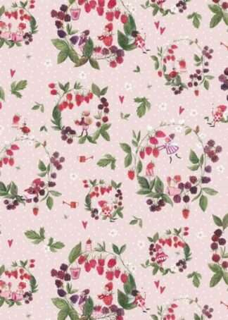 Himbeerkränze - Baumwollstoff